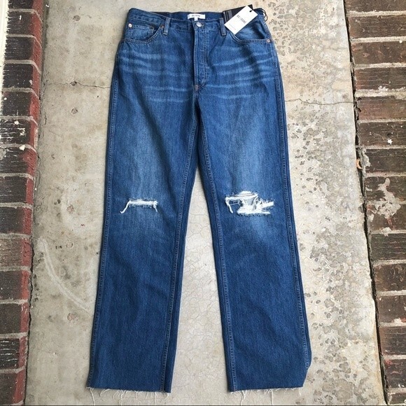 NWT Re/Done Redone Jeans 90s High Rise Loose Fit Medium Wash 100% Cotton 31 - Picture 4 of 11